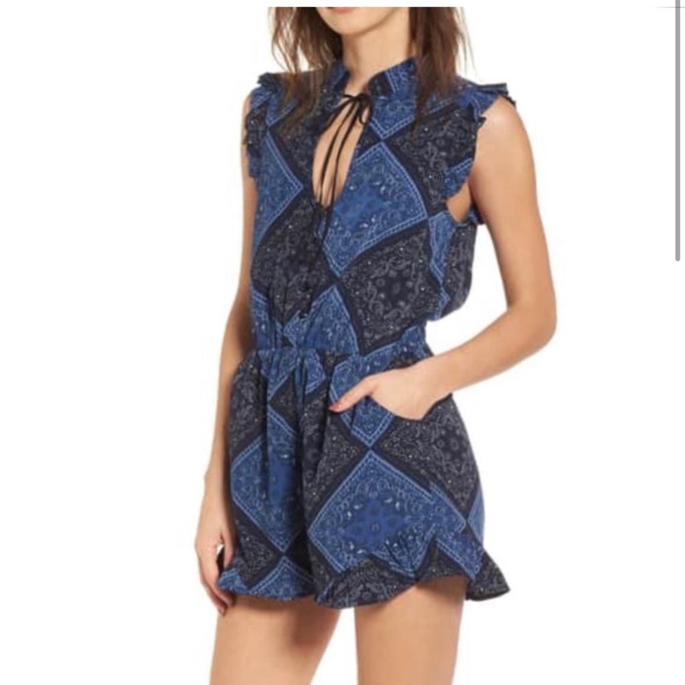 Lira Bandana Blue Handkerchief Romper Nordstrom